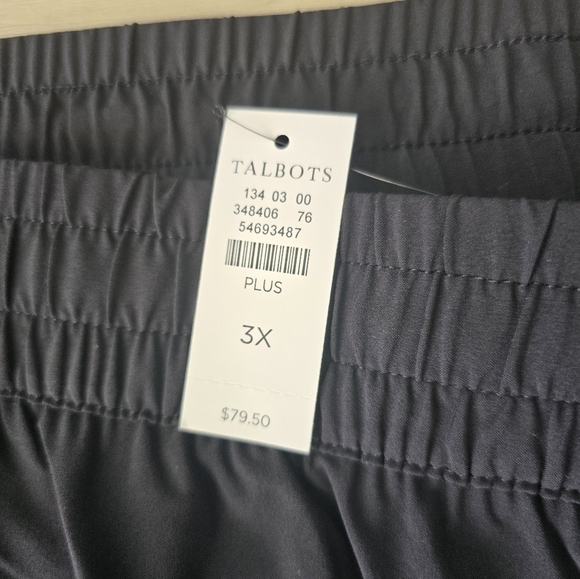 New Talbots Cropped Athletic Pants Sz 3X Plus Black Pull On 42x23 - Picture 7 of 10